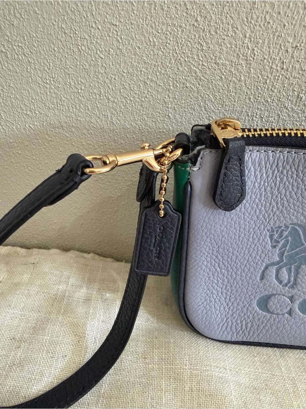 Coach Nolita 19 Horse and Carriage Colorblock Mini Bag Wristlet in Twilight - Picture 4 of 11